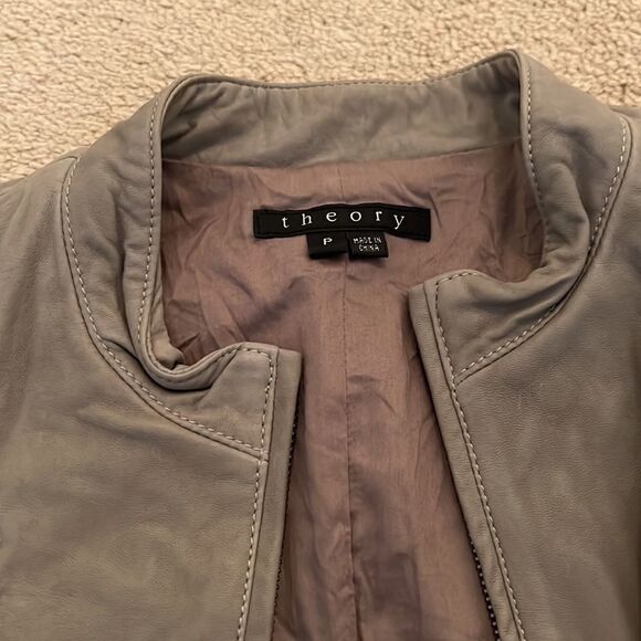Theory Leather Jacket Like New P - Picture 3 of 7